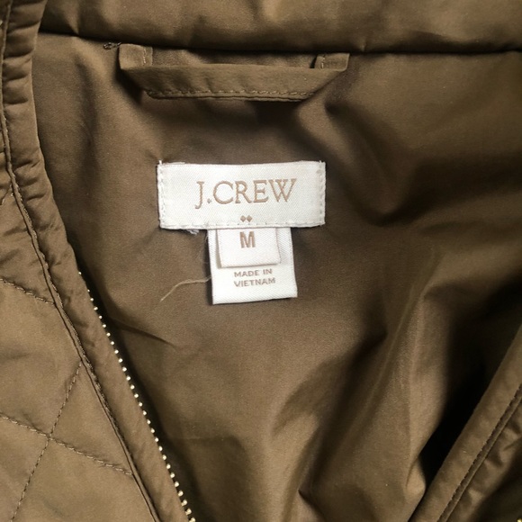 Jcrew Olive Quilted Jacket Size M - Picture 2 of 2